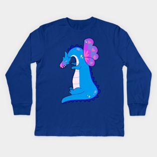 Blue Fairy Dragon Kids Long Sleeve T-Shirt